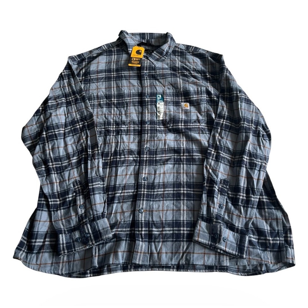 NWT Carhartt Rugged Flex Relaxed Fit Flannel Button Shirt Size 3XL